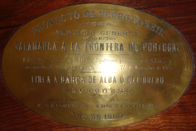Placa Proyecto del Ferrocarril Linea Barca de Alba