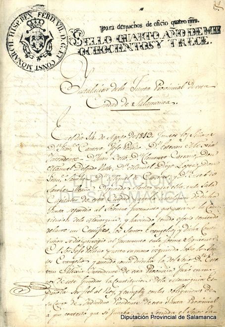 Acta del pleno de 1813, restaurada.