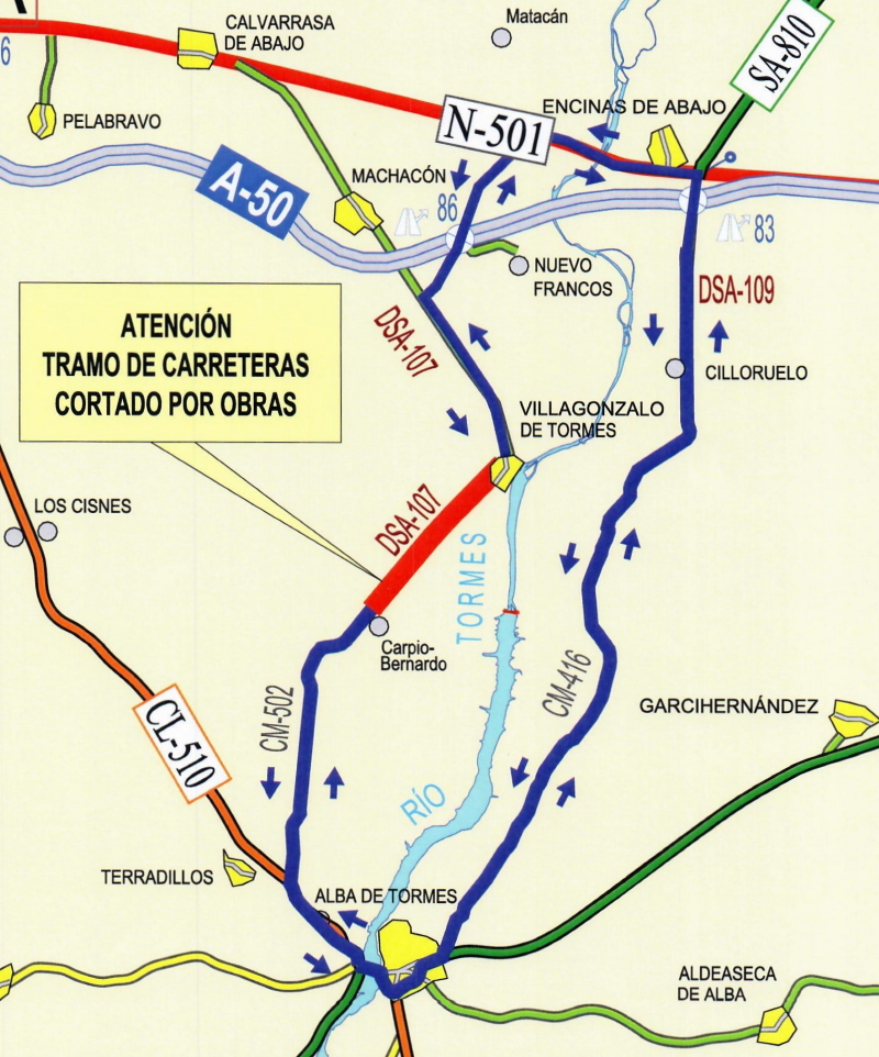 Plano corte carretera DSA-107, Villagonzalo-Carpio Bernardo
