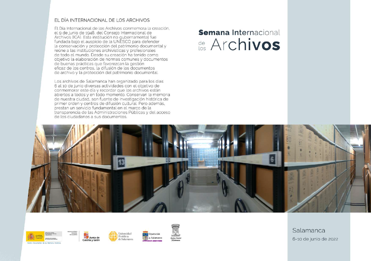 Actividades programadas con motivo de la Semana Internacional de los Archivos 2022