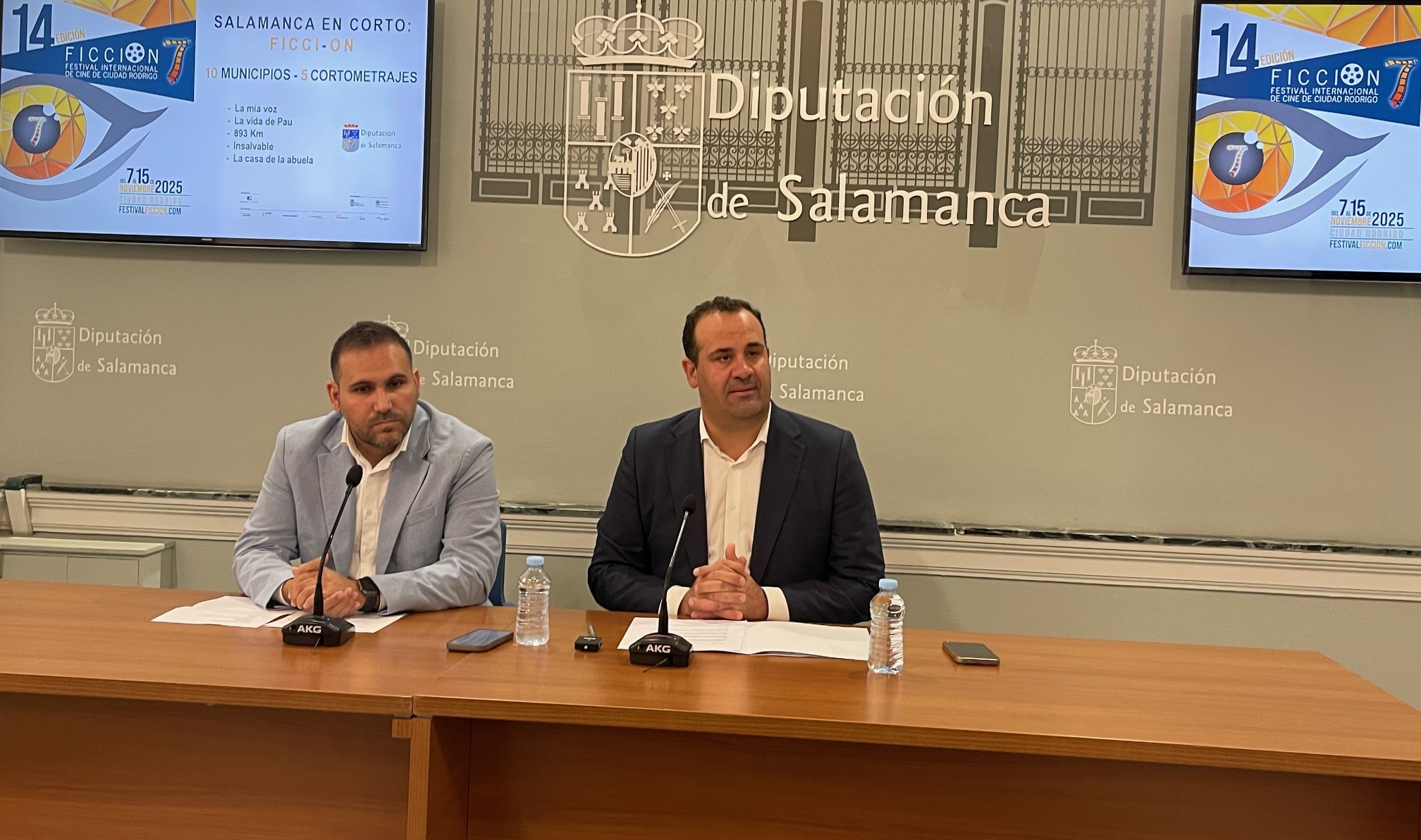 El diputado de Cultura, David Mingo, y el director del festival, Pablo Moreno, en la presentación del Festival.